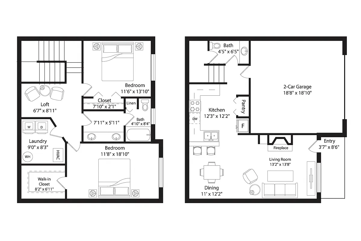 Floor plan B6R Townhome