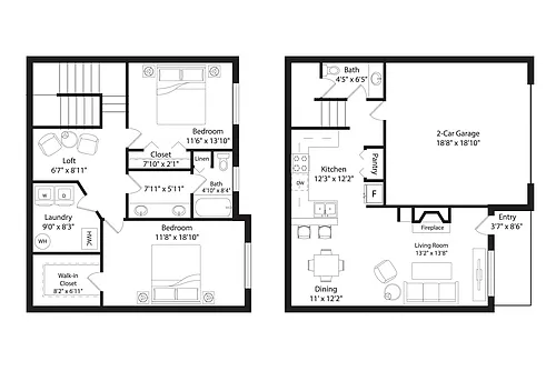 Floor plan B6R Townhome