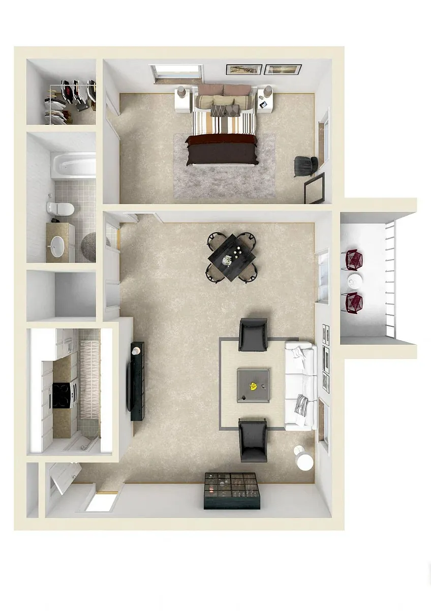 Floor plan 1BR - 1BTH
