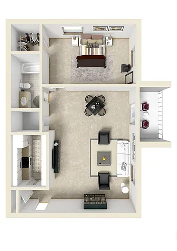 Floor plan 1BR - 1BTH