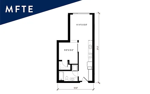 Floor plan MFTE Urban 1 Bedroom - U10