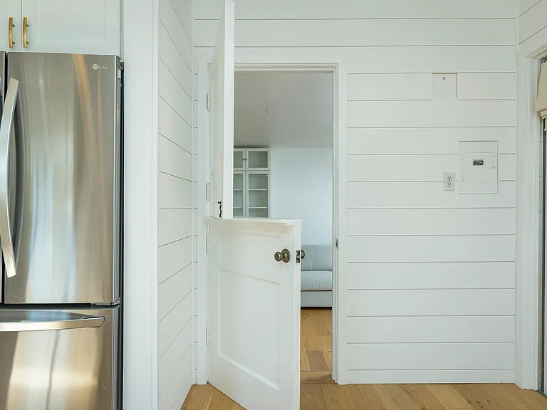 Dutch door leading to the family room