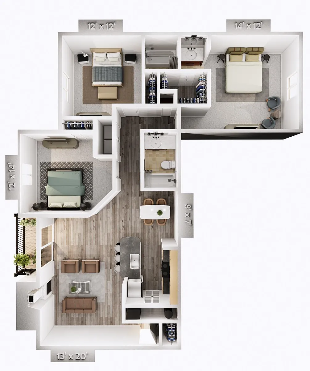 Floor plan Cedar Apartment