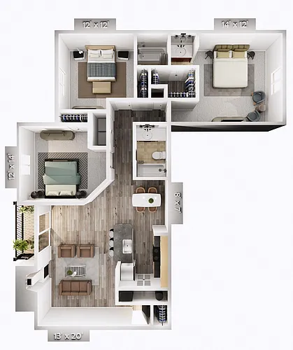 Floor plan Cedar Apartment