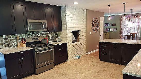 Wood burning fireplace
