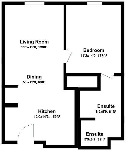 Floor plan 1 Bedroom