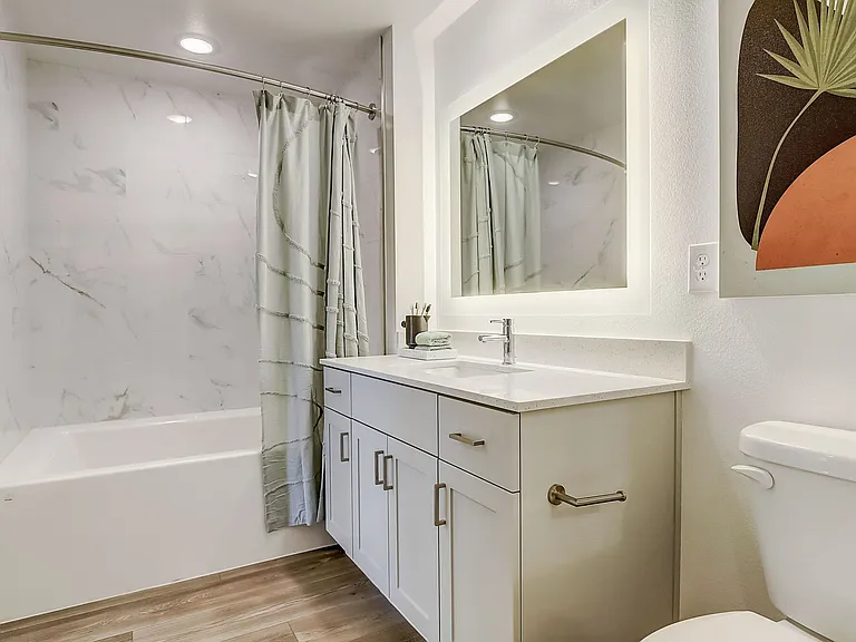 Unit 102 - Bathroom with Shower and Bathtub