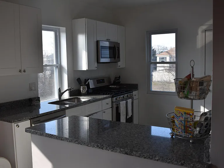 View of the kitchen from the dining room
