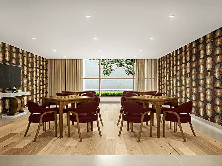 Regency Parc's Card Rooman inviting space to enjoy a game with friends and family.