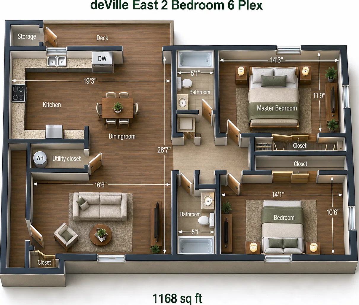 2 bedrooms, 2 bathroom — Photo 2