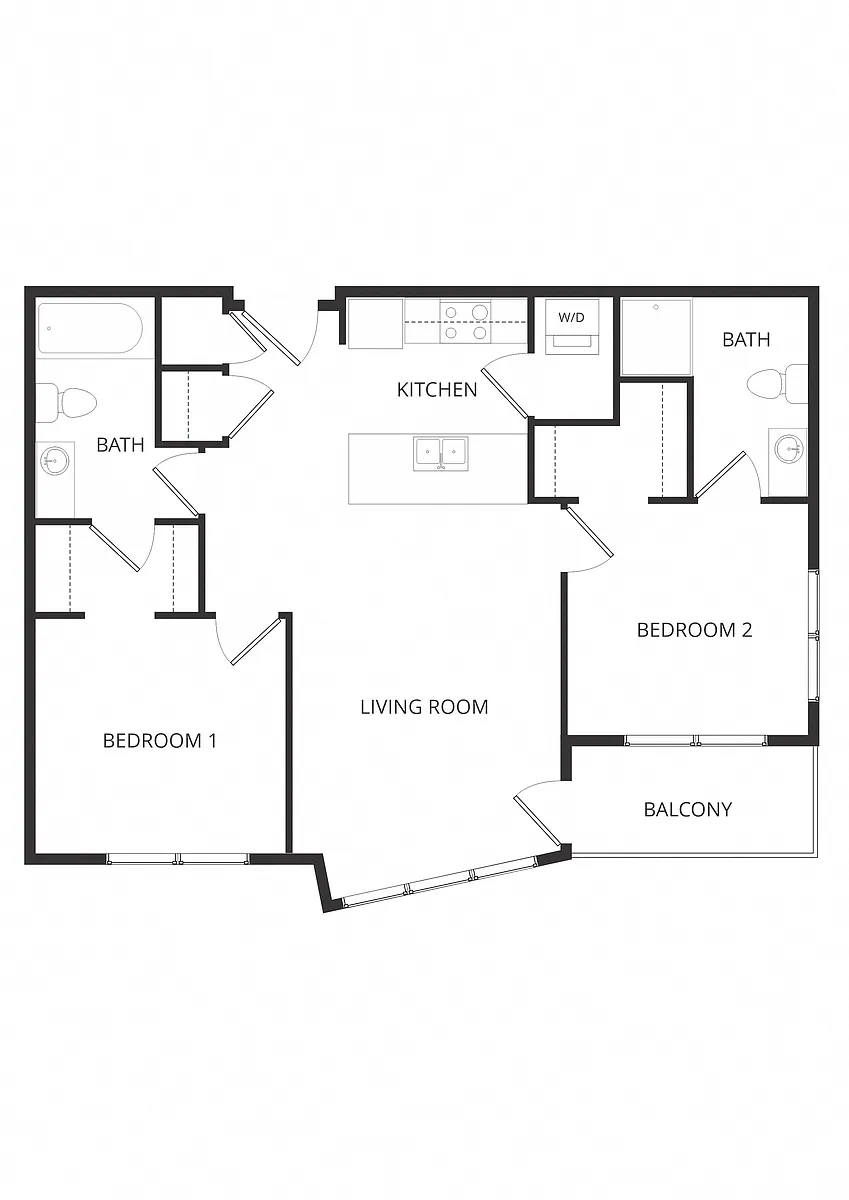 Floor plan Frederick 2C 2x2