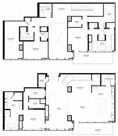Floor plan 3 Bed 3.5 Bath Penthouse