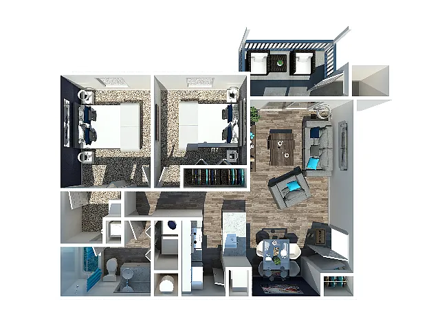Floor plan Two Bedroom L