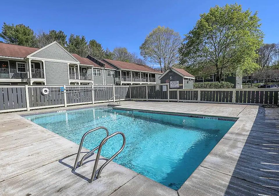 Pool is steps away from apt