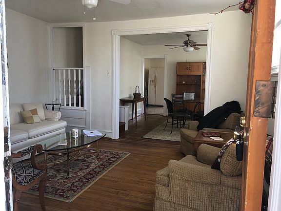 Living room with hardwood