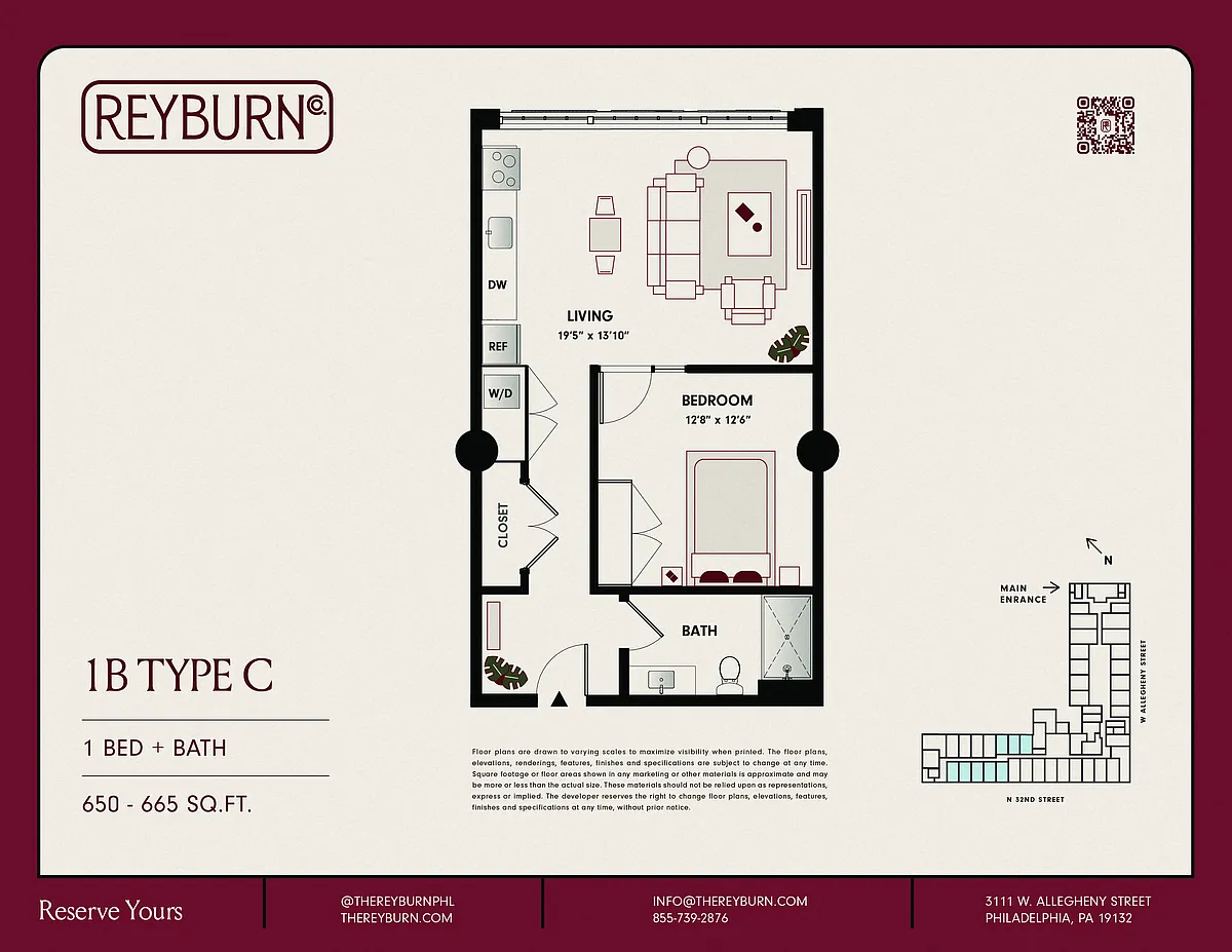Floor plan 1B Type C