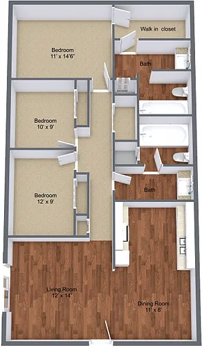 Floor plan Three Bedroom