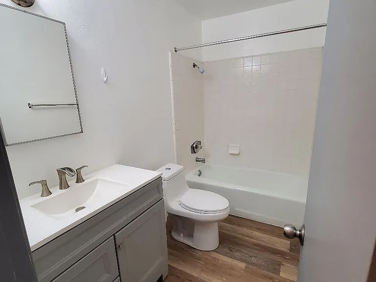 Bathroom with new vanity and toilet