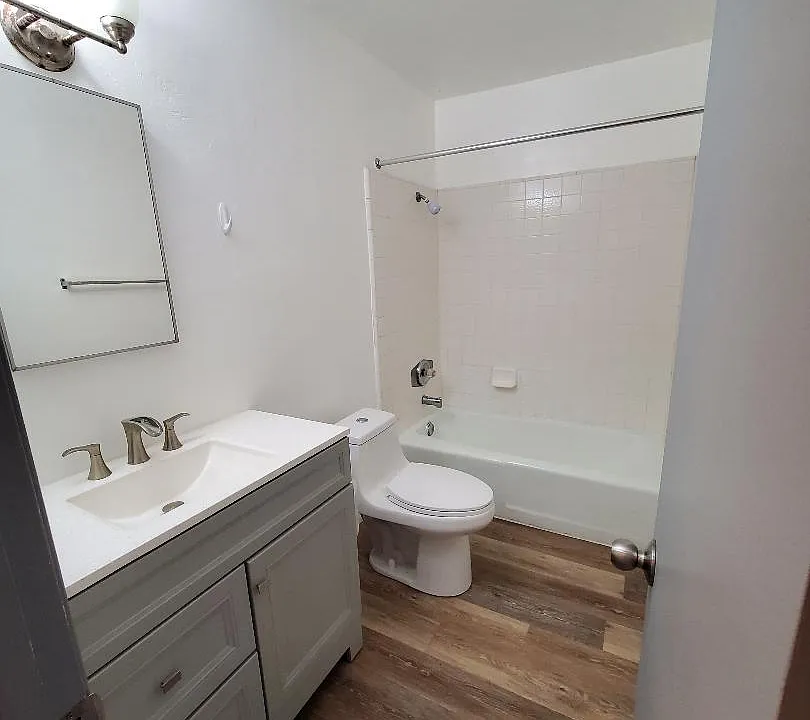 Bathroom with new vanity and toilet