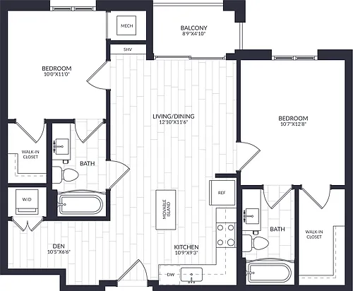 Floor plan 2 Bed/2 Bath-B2-3 ALT