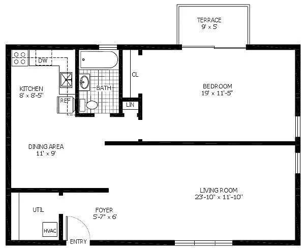 Floor plan 1B-1B-LG