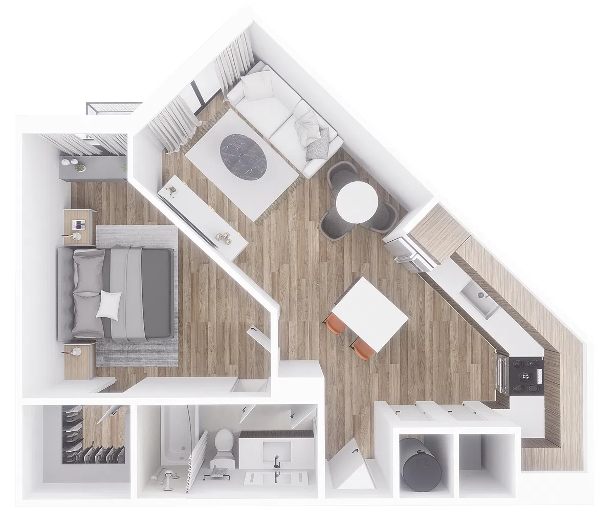 Floor plan 1x1 - 750 sqft