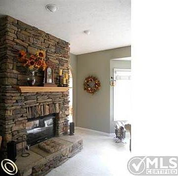 Stone Fireplace Gathering Room