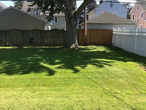 Partially fenced backyard