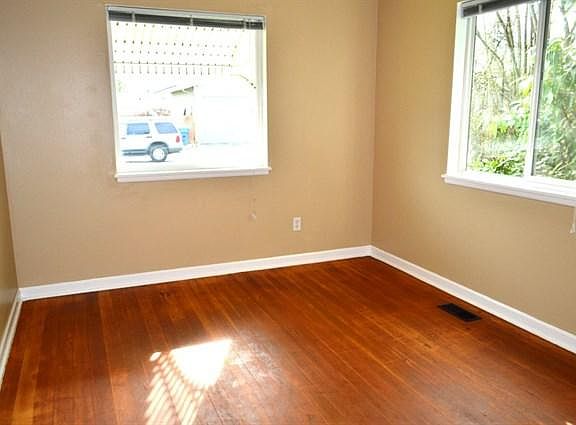 Bedroom with original hardwoods