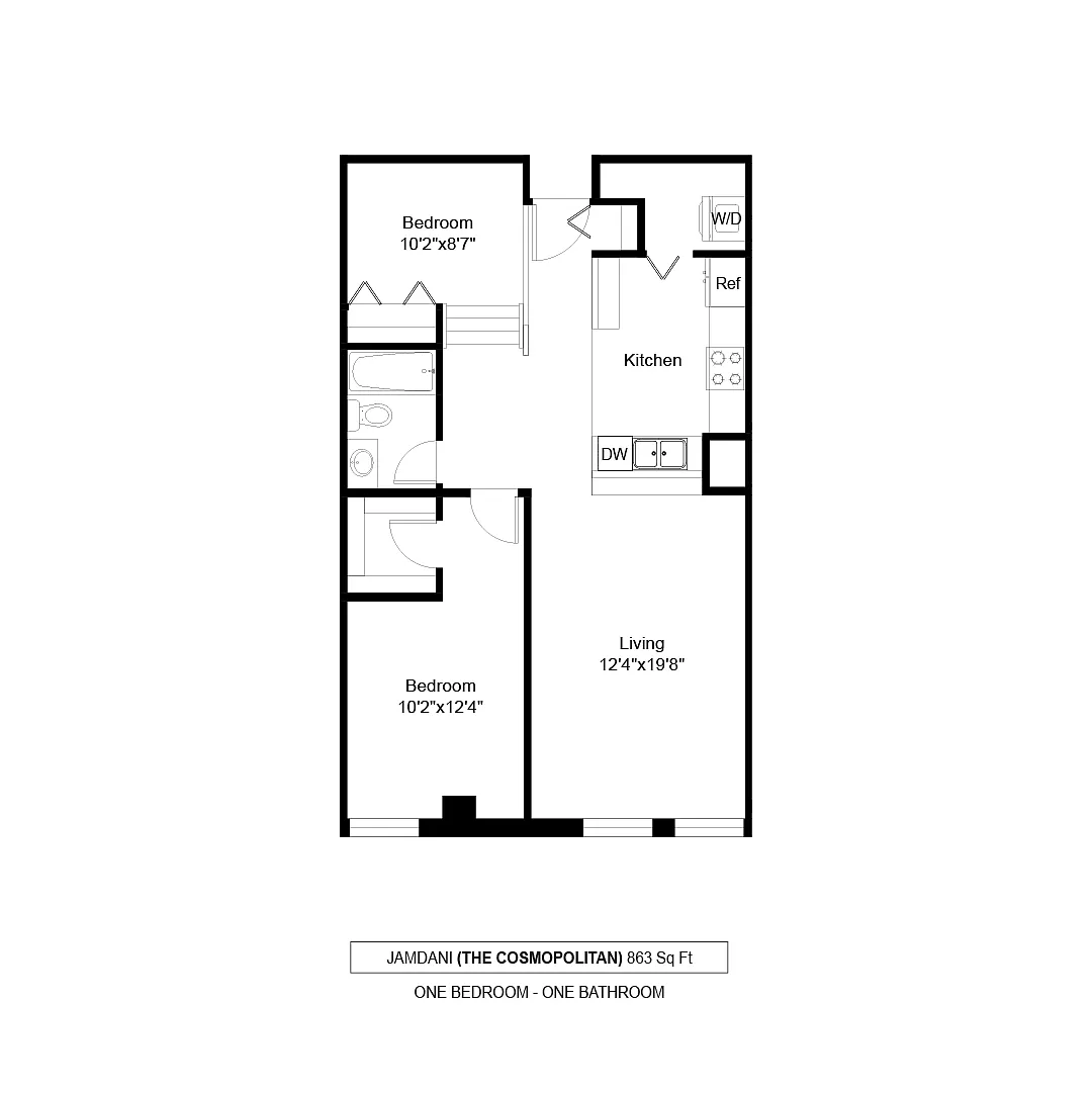 Floor plan Jamdani 1 Plus Den