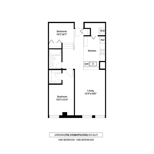 Floor plan Jamdani 1 Plus Den