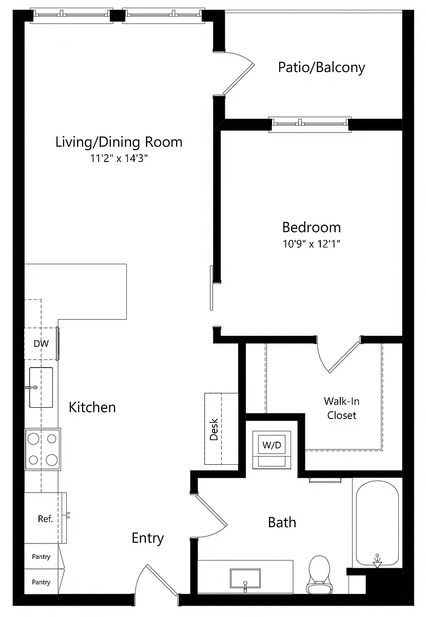 Floor plan One Bedroom A7