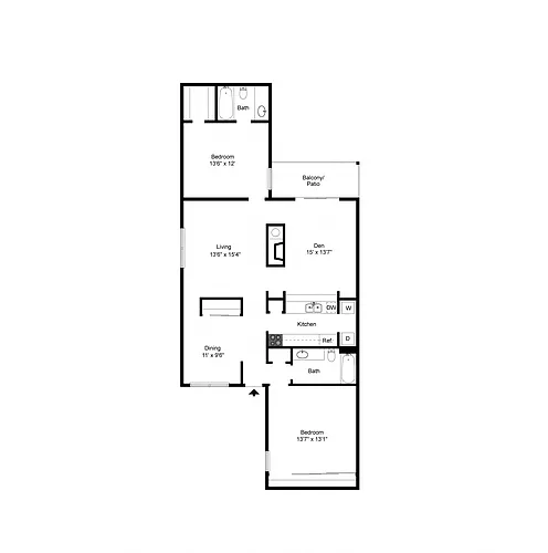 Floor plan B9 + Den