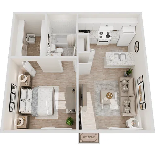 Floor plan 1 Bed 1 Bath
