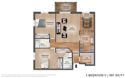 Floor plan 2 Bedroom C