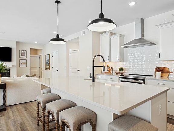 Farmhouse kitchen with pendant lights