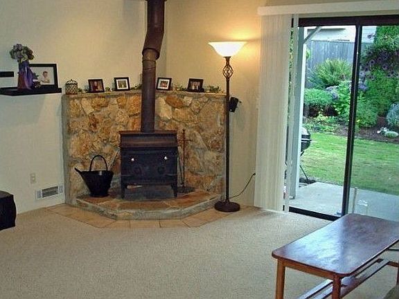 Wood stove can heat the house without using electric forced air.