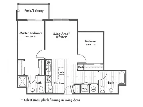 Floor plan B1 Two Bedroom