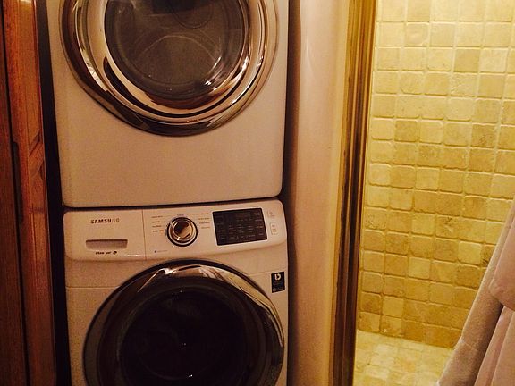 New stacked washer and dryer