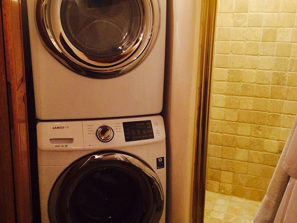 New stacked washer and dryer