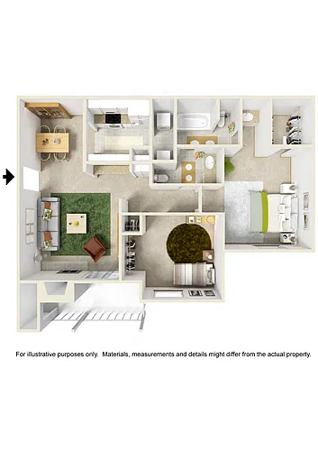 Floor plan Med 2 bed 1 1/2 bath