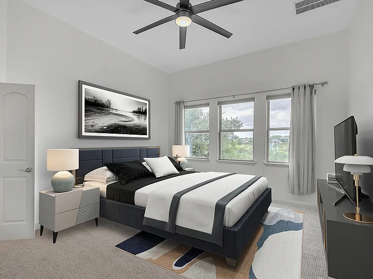 Master bedroom with view