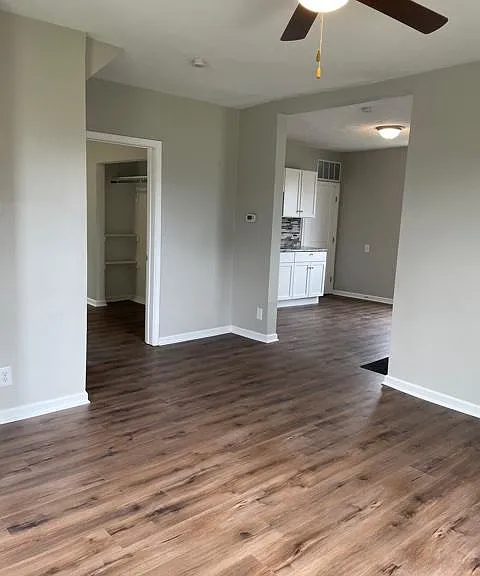 Living room with open main floor.