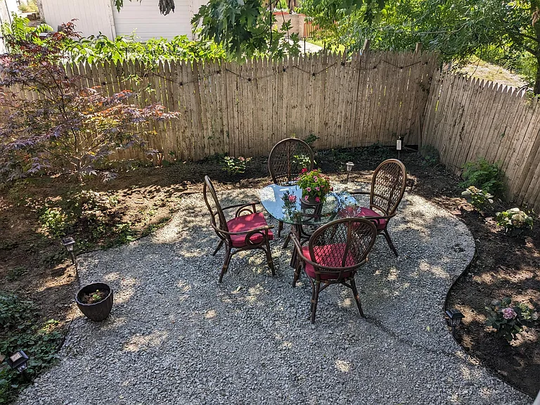Fenced backyard