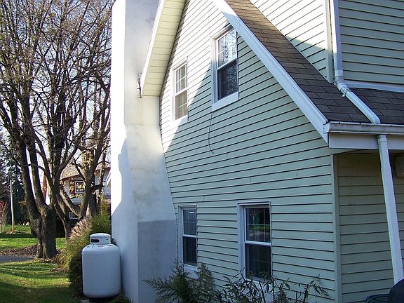 West side of house stucco chimney