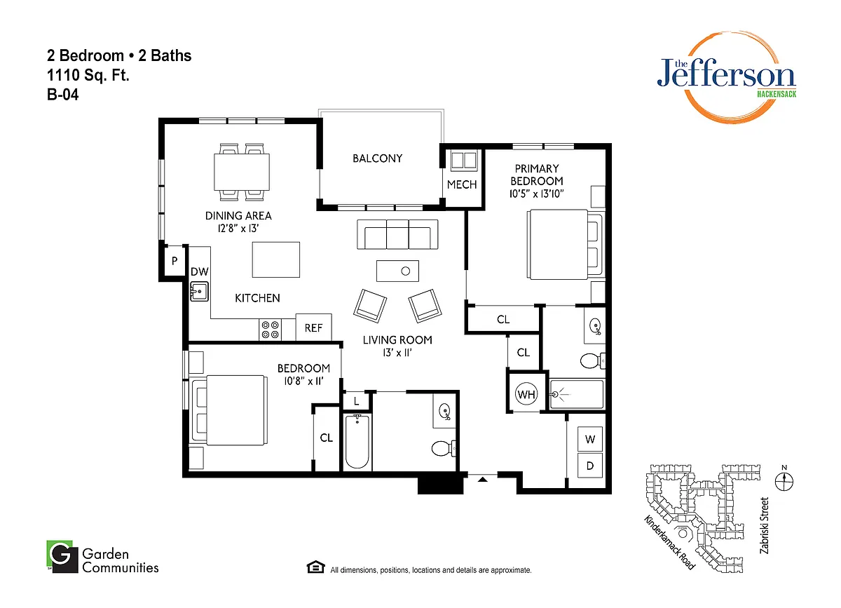 Floor plan $3.14/sq.ft. - B-04 Two Bedroom