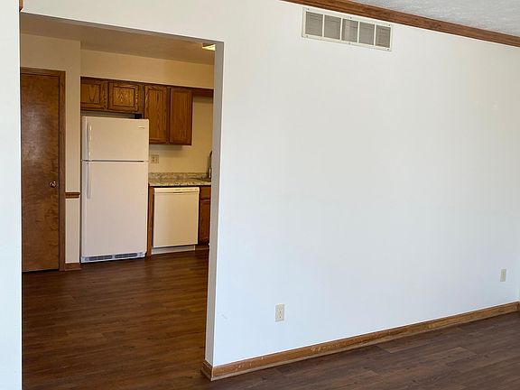 View from front room to kitchen