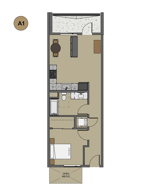 Floor plan 1X1 A-1