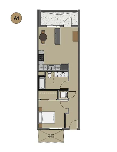 Floor plan 1X1 A-1