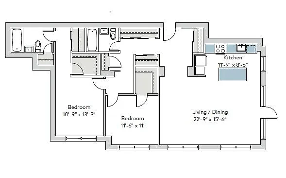 Floor plan mon-2bX